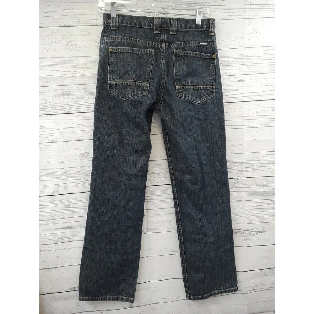 Wrangler Blue Jeans Boys Sz 16 Regular Classic Straight Leg Adjustable Waist
